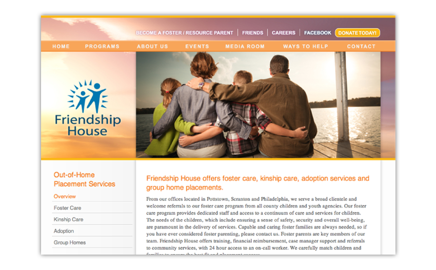 Non-Profit Marketing Webpage