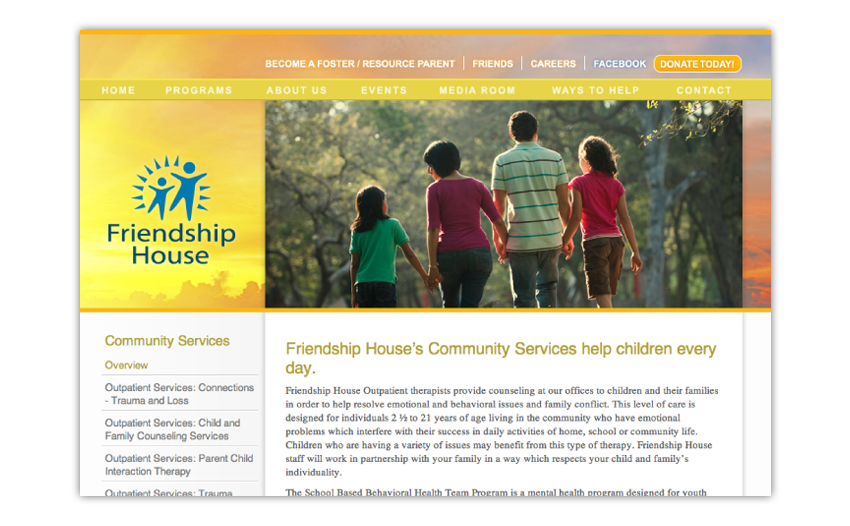 Non-Profit Marketing Webpage