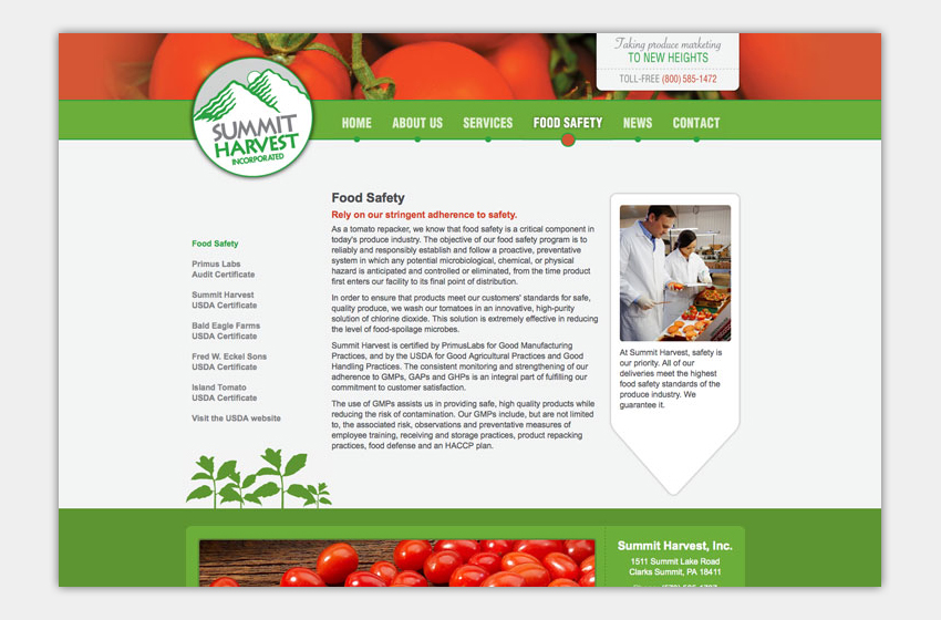 Fresh Produce Sales and Marketing Website